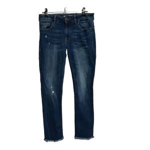 DL 1961 Womens Mara Instasculpt Straight Ankle Blue Jeans Distressed Size 26